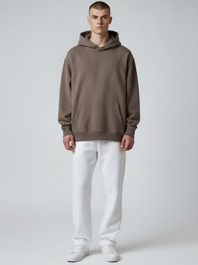 Balance Hoodie Mens Large Neutral Minimalist Streetwear Essentials Core Oversize